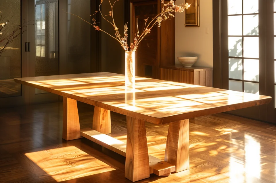Solid Oak Dining Table – Modified WoodTide Base